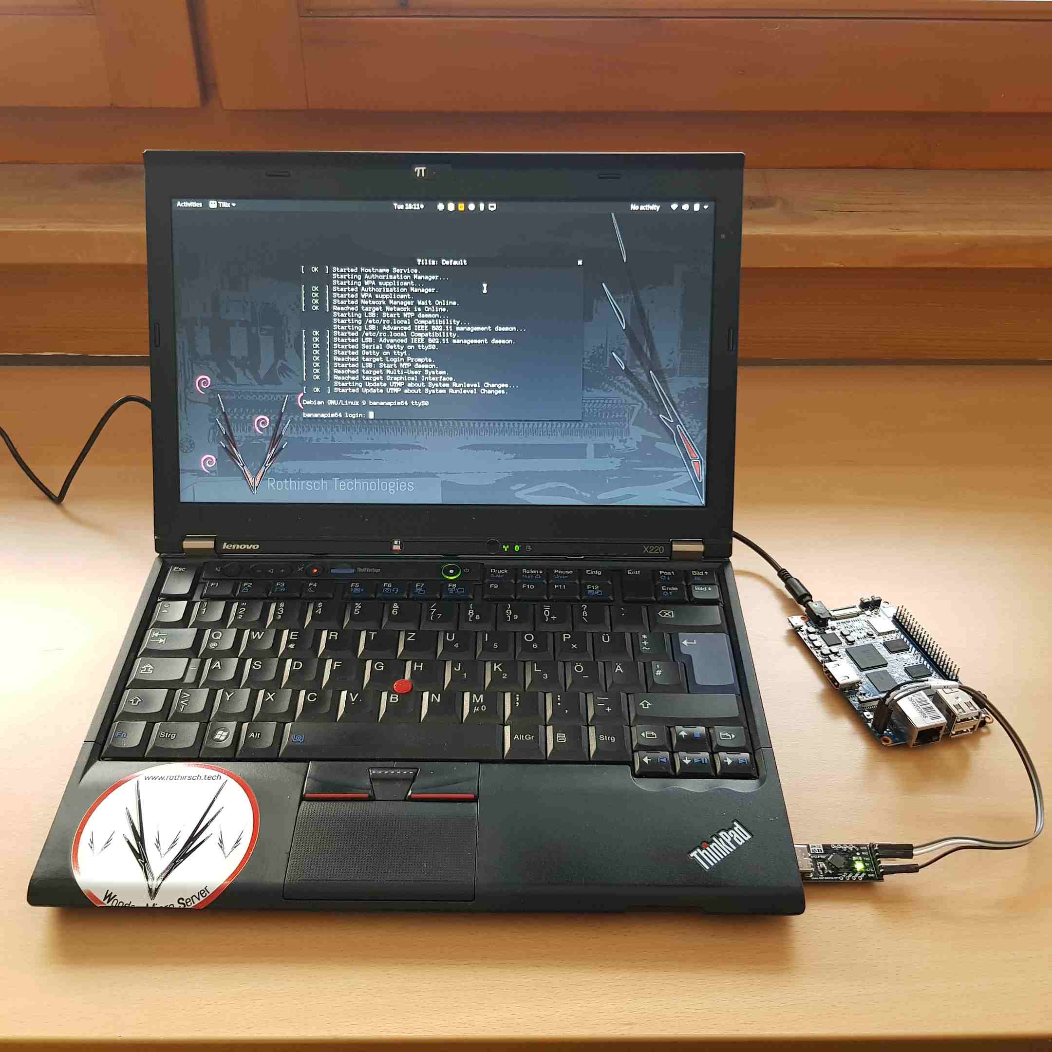 UART to USB2TTL bpi-m64 UART pins wired to a USB2TTL adapter
